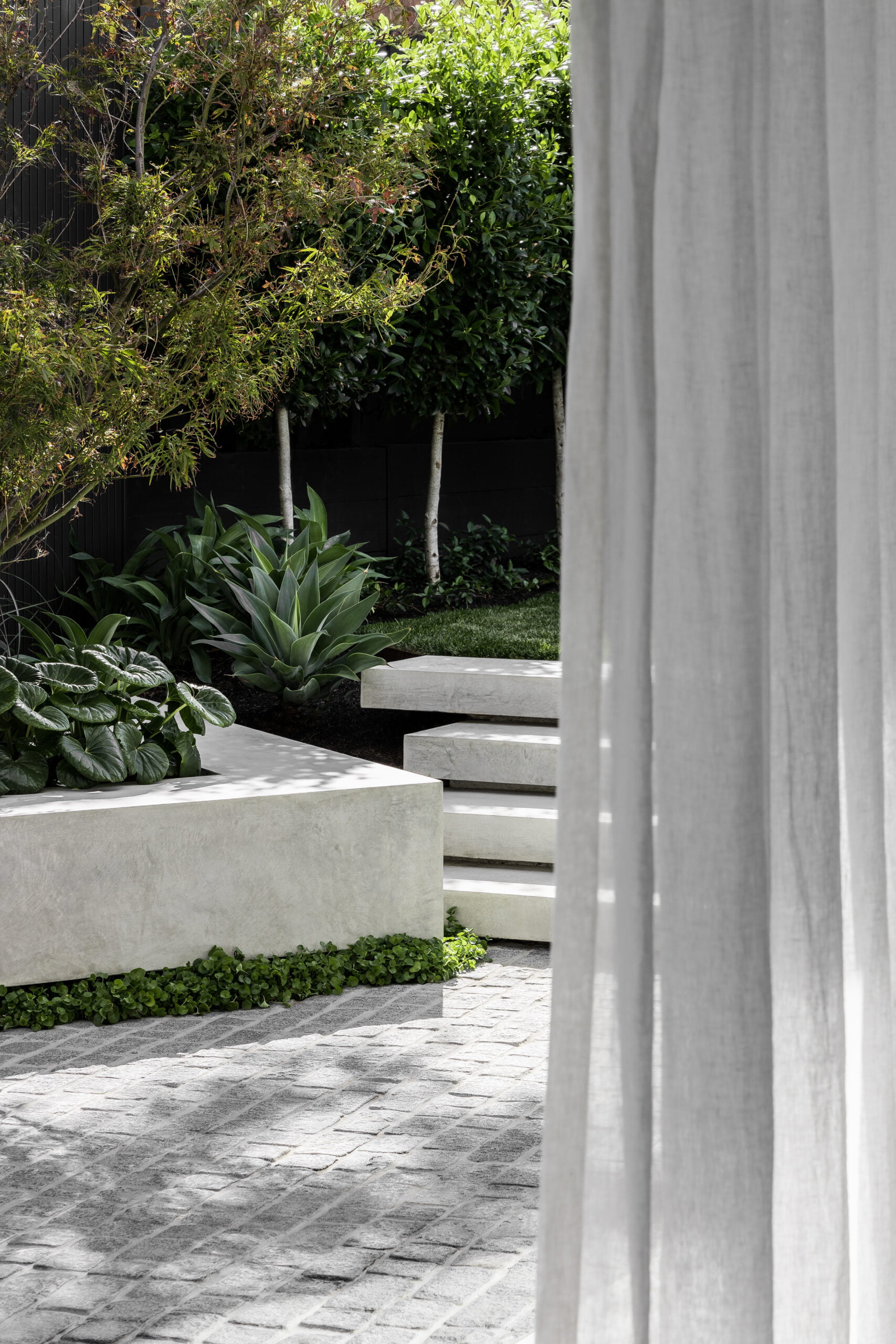 Brunswick Courtyard Landscaping: view from inside out.